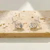 Brincos de folha requintados e simples cravejados de penas e diamantes, brincos únicos e criativos em formato de folha, acessórios da moda