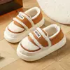 Pantuflas de algodón que cubren el talón para mujer, otoño e invierno, para interiores, hogar, antideslizantes, zapatos para mujeres embarazadas y posparto, velcro mágico, zapatos de algodón con felpa, se pueden usar afuera