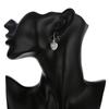 Aretes Pequeños de Corazón Tridimensional, Aretes de Plata con Forma de Corazón de Comercio Exterior Lknspce021