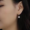 Pendientes de plata S925 bañados en oro de 18 quilates con incrustaciones de circonita y perla. Pendientes con hebilla para la oreja.