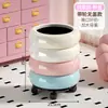Papelera de Gran Capacidad y Estilosa para Uso Doméstico, Nuevo Modelo 2025, Cubo Sanitario Lindo Estilo Ins con Ruedas para Sala de Estar y Dormitorio