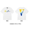 Nueva Camiseta Vlone Jerry Grande V Humo Reflectante Holgada de Manga Corta Flor de Cerezo Pareja Streetwear de Moda