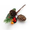 Galhos de Natal Galhos de planta de simulação de Natal Pinhas Galhos Frutas vermelhas Bagas Acessórios de decoração de árvore de Natal