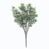 Planta de Simulación Lan Kwai Fong 7 Tenedores Hoja de Eucalipto Hoja de Dinero Flor Artificial Decoración para el Hogar y Bodas Planta Verde de Simulación Planta en Maceta