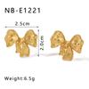 Pendientes de Acero Inoxidable Bañado con Forma de Lazo Nuevos de Verano Atmósfera Ahorradora Moda Combinan con Todo Sentido de Alta Gama Pequeños y Exquisitos para Mujer