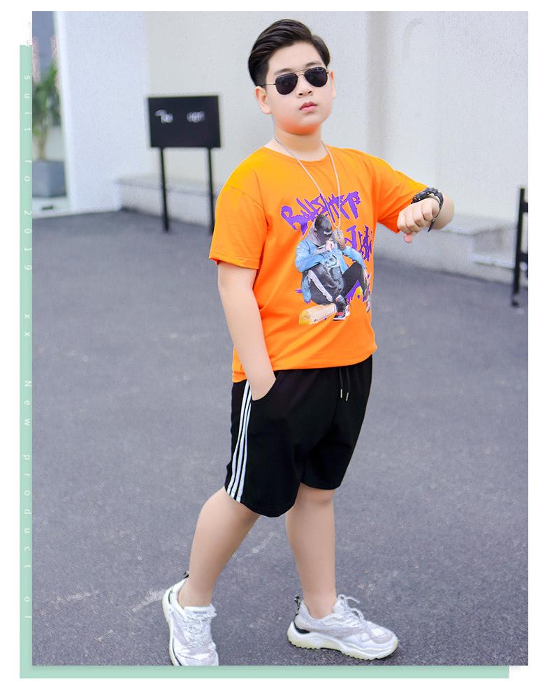 胖童牛仔男孩短袖套装_11
