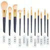 Set de 12 Brochas de Maquillaje Ermu Tongtao Personalizado Set Completo Portátil de Brochas con Cerdas Suaves para Rubor, Sombra de Ojos, Corrector y Contorno