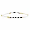 Pulsera de Cristal Cuadrada Geométrica Blanca y Negra con Cuentas de Vidrio Murano para Mujer Moda OL Viaje Promoción Publicitaria Regalo