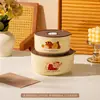 Tazón de Cerámica de Grado Alimenticio con Tapa, Juego de Tres Piezas, Lonchera para Microondas, Caja para Frutas, Tazón para Fideos Instantáneos, Caja de Regalo, Regalo Souvenir