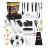 En stock, herramientas de acero inoxidable para barbacoa, pala para cocinar, pala para barbacoa, plato para olla, pala para barbacoa, parrilla combinada, utensilios de cocina.