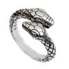 Anillo de serpiente de plata tailandesa retro europeo y americano al por mayor Anillo de Cobra Real apertura anillo para hombre y mujer mano animal dominante