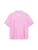 Ropa de mujer de moda transfronteriza para comercio exterior en Amazon 2026 otoño rosa a rayas cuello mao corbata de lazo asimétrica manga corta