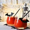 Posavasos de Murciélago de Fieltro Posavasos de Mesa para Bebidas de Halloween Posavasos de Fieltro Negro Antideslizante Resistente al Calor Decoración de Fiesta