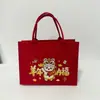 Bolsa de Feltro do Ano do Cavalo, Bolsa de Ombro para o Trabalho, Bolsa Tote de Feltro de Grande Capacidade, Bolsa de Presente para o Festival do Barco-Dragão, Bolsa de Presente Souvenir de Feltro