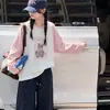 Conjunto de Camiseta Color Block e Calça Casual para Meninas Primavera e Outono 2026 Novo Estilo de Outono Conjunto de Duas Peças Roupas de Base para Menininha