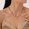Colar de Contas Coloridas Dopamina Desenho Animado Cachorrinho Camada Dupla Contas Personalidade Fofo Doce Cool Elegante Alta Qualidade Colar Mulheres