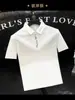 Camisa Polo de Bloques de Color de Lujo Ligero Estilo Británico Moda Masculina Bordada Verano Simple Casual para Hombre Exportación Hombre