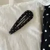Pinza BB de Satén con Puntos Retro Francés Estilo Coreano Clip para Flequillo Versátil Pinza Elegante de Gama Alta para el Lado del Cabello