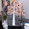 Camisa de Manga Longa com Estampa de Letras 2026 Estilo Japonês Moda de Hong Kong Ins Camisa Solta Masculina Outono Tendência Versátil Jaqueta Casual