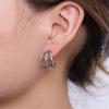 Pendientes de acero inoxidable multicapa de moda para mujer, pendientes irregulares de acero de titanio en oro de 18 quilates de alta calidad, venta al por mayor