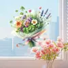 Pegatinas para Ventanas de Vacaciones del Día de la Madre al por Mayor, Pegatinas de Flores Pensamiento Estilo Fresco, Decoración de Atmósfera Festiva, Pegatinas Adhesivas de Electrostática