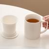 Taza de Té de Porcelana Blanca Jade Grasa de Carnero del Fabricante con Tapa Cerámica Separación Agua Té Taza de Oficina Mug para el Hogar Taza de Té