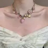 Collar de Flor de Perlas de Múltiples Capas Vintage, Dulce y Fresco, Cadena para Clavícula de Alta Gama, Cadena de Cuello de Lujo Ligero a la Moda