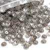 AliExpress aleación de plata antigua hueco flor soporte espaciador cuenta tapa de flor antiguo DIY paso agitar horquilla corona de pelo accesorios