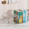 Estante tridimensional de mesa, suporte de armazenamento de mesa transparente portátil para estudantes, organizador de arquivos para escritório e dormitório