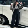 Conjunto de Peto a Rayas para Niñas Otoño 2026 Nuevo Elegante Moderno Coreano Casual Ropa de Otoño para Niños Grandes Conjunto de Dos Piezas