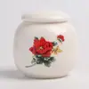 Miniatura Cerámica Pequeño Recipiente para Té Portátil Sellado Tarro de Almacenamiento para Polvo de Incienso y Ungüento, Caja de Empaque Vacía para Té Verde, Universal