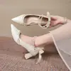 Zapatos Mary Jane de tacón alto estilo coreano para mujer, nuevo modelo de verano 2026, punta fina, tacón grueso, zapatos de vestir, estilo de hada, adecuados para combinar con vestidos, zapatos de dama de honor