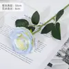 Flores de Rosa Simuladas al por Mayor Estilo Ins Azul Degradado Flor Artificial Decoración Accesorios de Fotografía Rosas Simuladas Individuales Azul Hielo Triturado
