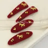 Nuevo Pasador de Pelo de Felpa Rojo con Lindo Moño de Año Nuevo, Sensación de Alta Gama, Pinza Lateral del Año del Caballo, Pinza Bb para Flequillo