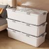 Caja de almacenamiento para la parte inferior de la cama, caja de almacenamiento para ropa, edredón, acabado transparente, con cajón con ruedas, para el hogar