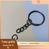 Chaveiro de metal dourado com 4 correntes de bronze 1,5*25 anel plano anel de guirlanda anel de canto corrente para pendurar chaveiro de metal