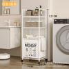 Cesta de Ropa Sucia de Doble Capa con Ruedas Transfronteriza Estante de Almacenamiento para Baño Estante de Almacenamiento Multifuncional para Ropa Sucia
