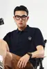 2026 Verano Talla Grande Hombre Estilo Retro Hong Kong Camisa Polo Top con Solapa Camiseta de Manga Corta Holgada Casual Media Manga