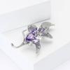 Broche de flor de lírio de zircônio de cobre microincrustado de luxo leve estilo coreano elegante vestido de terno feminino corsage joia alfinete