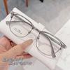 17112 Gafas de Negocio para Cejas de Celebridad de Internet Montura para Hombres y Mujeres Pueden Combinar Grado de Miopía Retro Montura Media Gafas Planas