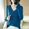 Cárdigan Suéter de Punto Retro Otoño Estilo Americano Prendas de Punto Talla Grande Top Patchwork Manga Larga para Mujer