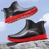 Botas de lluvia de alta calidad para hombre, de caña corta, impermeables, casuales, adecuadas para uso en exteriores, uso en la cocina, antideslizantes, con suelas gruesas, ideales para pescar y trabajar