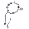 Pulsera Trenzada de Cuerda Ancha con Cuentas Esmaltadas Diseño Original Nuevo Estilo Étnico Chino Pulsera Versátil para Novia Puesto Callejero de Mujer