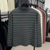 Nueva Camiseta Térmica de Manga Larga con Cuello Alto Medio para Hombre Otoño e Invierno, Forrada de Polar y Engrosada, Top Casual Cálido de Capa Base