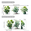 M14243 Pegatinas de Pared Creativas de Plantas Verdes Frescas en Maceta Decoración de Fondo para Dormitorio Sala de Estar Pegatinas Removibles PVC