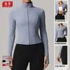 Jaqueta esportiva ao ar livre estilo lulu para mulheres, justa, de secagem rápida, adequada para corrida, fitness, yoga, caminhada e ciclismo, top corta-vento