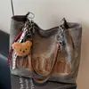 Bolsa Grande Mujer Gran Capacidad 2025 Nuevo Retro Estudiante Universitario Clase Bolso de Hombro Personalizado Bolso Tote para el Trabajo en la Axila