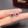 Pendientes de Rubí Populares Transfronterizos para Mujer, Joyería de Plata 925 de Gama Alta de Nicho, Joyería de Lujo 4*5, Ventas Directas de Fábrica