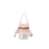Linda Bolsa Infantil con Moño de Dibujos Animados, Mini Bolso Cubo para Niñas Estilo Chanel con Perlas, Bolso Cruzado Mini de Moda