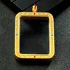 Concha Tangka, Caixa Redonda de Aço Titânio Branco-Amarelo, Caixa Gawu de Lado Único/Dupla Face, Caixa de Metal Estilo Tibetano, Caixa de Amuleto Buda do Zodíaco